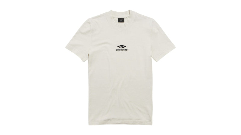 Balenciaga Women's 3B Sports Icon Fitted Crewneck T-Shirt Chalky White