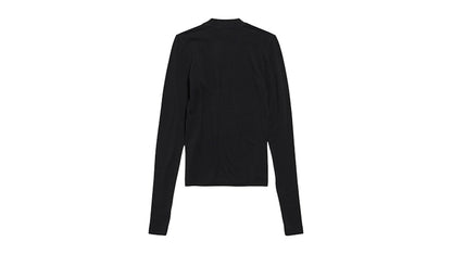 Balenciaga Women's 3B Sports Icon Long Sleeve Fitted Crewneck Top Black/White