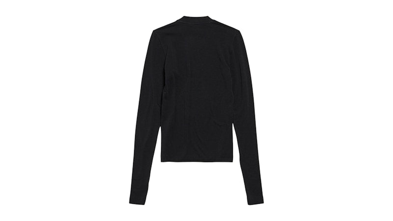 Balenciaga Women's 3B Sports Icon Long Sleeve Fitted Crewneck Top Black/White