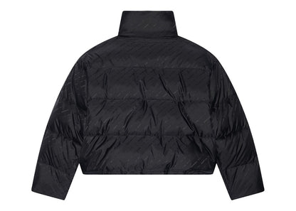 Balenciaga Womens Allover Logo BB Puffer Jacket Black