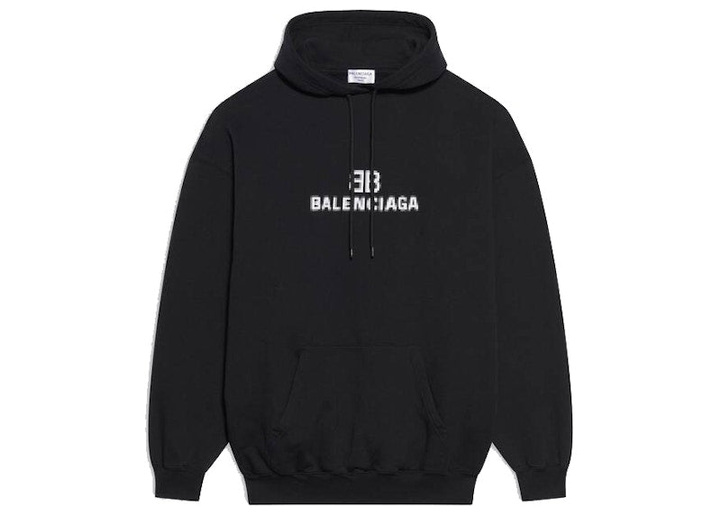 Balenciaga Womens BB Pixel Medium Fit Hoodie Black