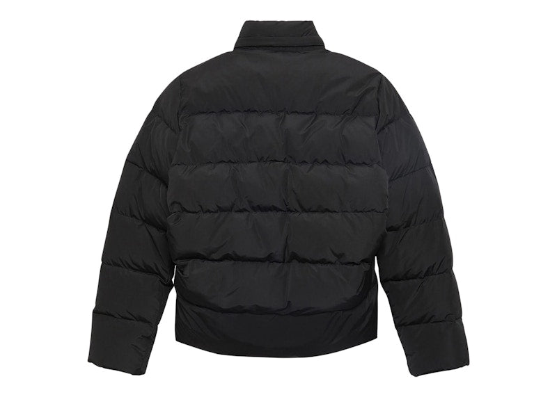 Balenciaga Womens C-Shape Puffer Jacket Black/White Logo