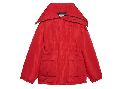 Balenciaga Womens CB Oversize Fit Parka Red