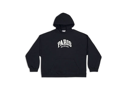 Balenciaga Women's Cities Paris Wide Fit Hoodie Black