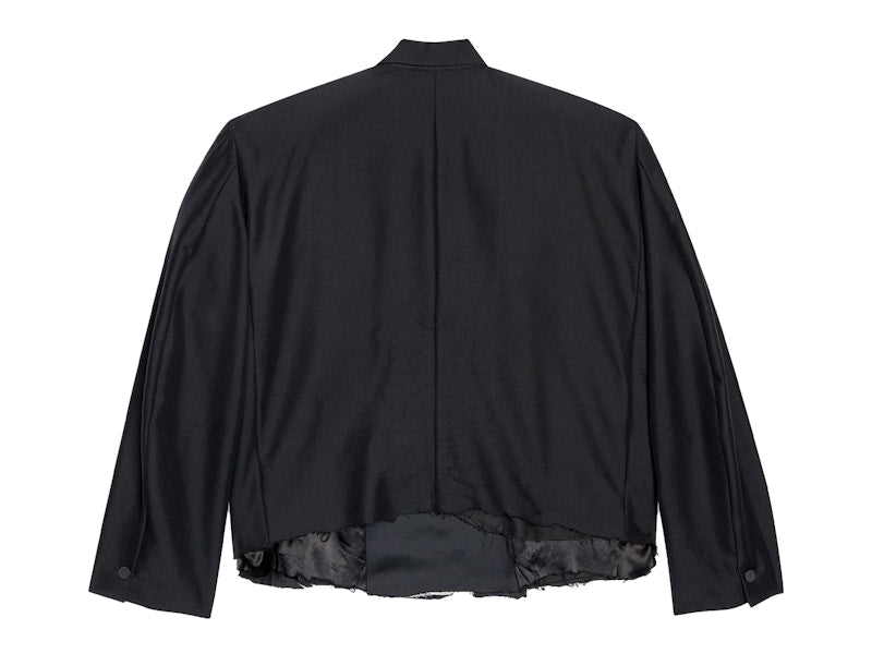 Balenciaga Women's Cropped Tuxedo Blazer Black