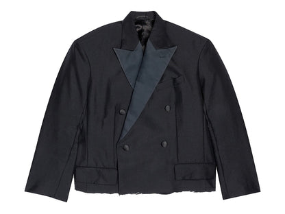 Balenciaga Women's Cropped Tuxedo Blazer Black