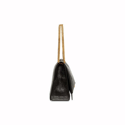 Balenciaga Womens Crush Large Chain Bag Black