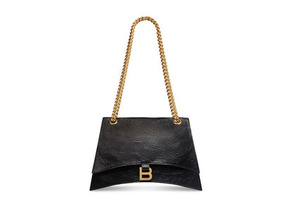 Balenciaga Women's Crush Medium Chain Bag Black