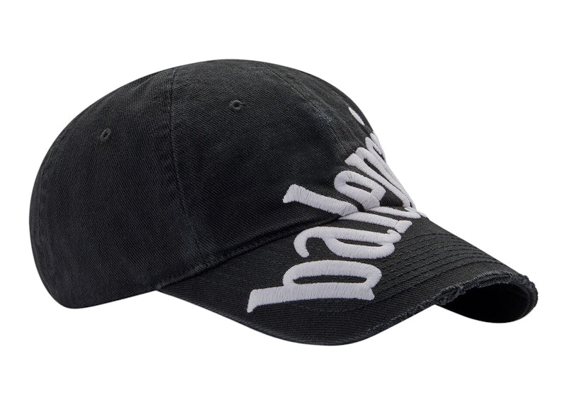 Balenciaga Women's Diagonal Baseball Cap Black/White