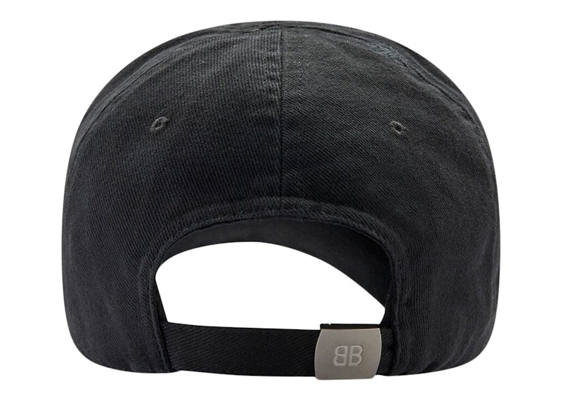 Balenciaga Women's Diagonal Baseball Cap Black/White
