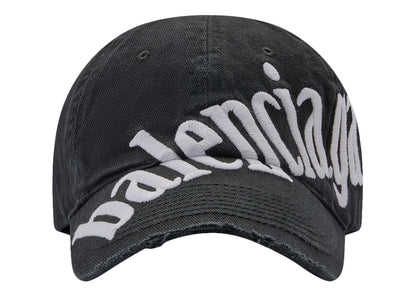 Balenciaga Women's Diagonal Baseball Cap Black/White