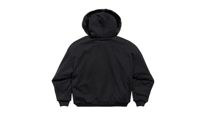 Balenciaga Women's Fluffy Zip-Up Fleece Hoodie Washed Black