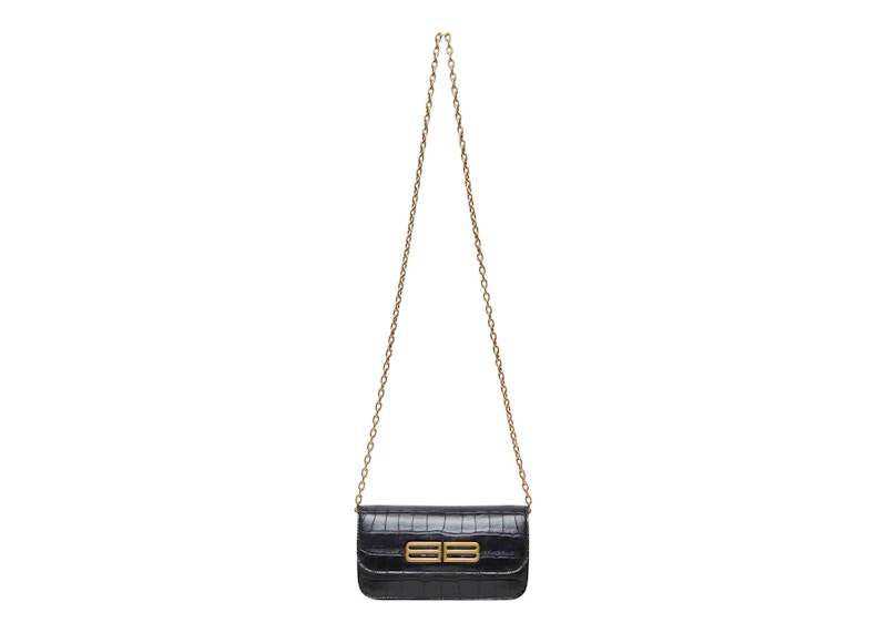 Balenciaga Women's Gossip Wallet On Chain Black