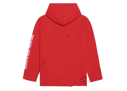 Balenciaga Womens Maison Balenciaga Cropped Hoodie Red