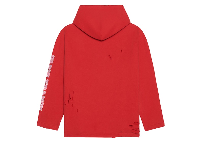 Balenciaga Womens Maison Balenciaga Cropped Hoodie Red