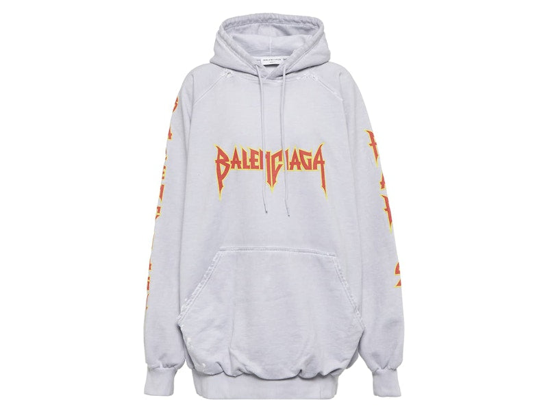 Balenciaga Women's Metal Vintage Oversized Hoodie White/Multi