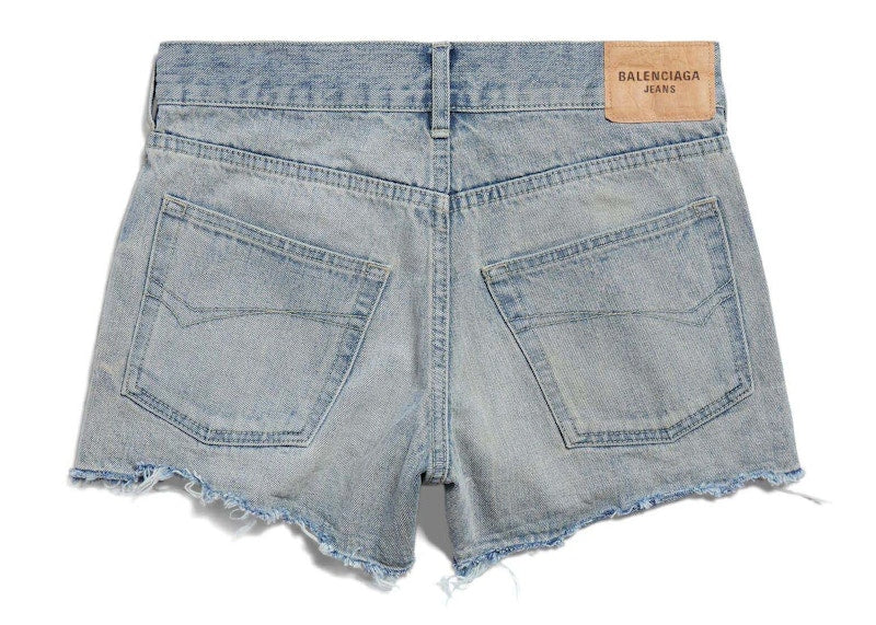 Balenciaga Women's Mini Shorts Light Blue
