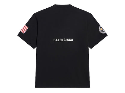 Balenciaga Womens NASA Space Multi-Patch T-Shirt Black