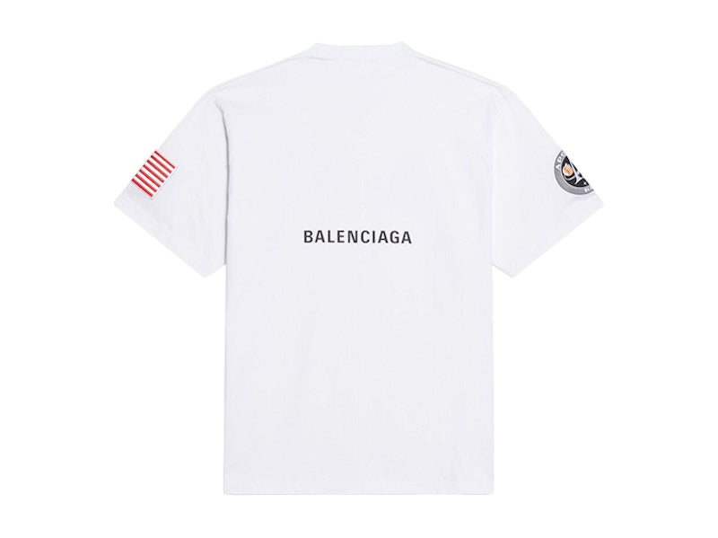 Balenciaga Womens NASA Space Multi-Patch T-Shirt White
