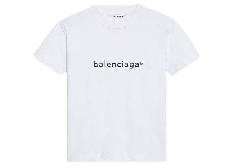 Balenciaga Womens New Copyright Small Fit T-shirt White