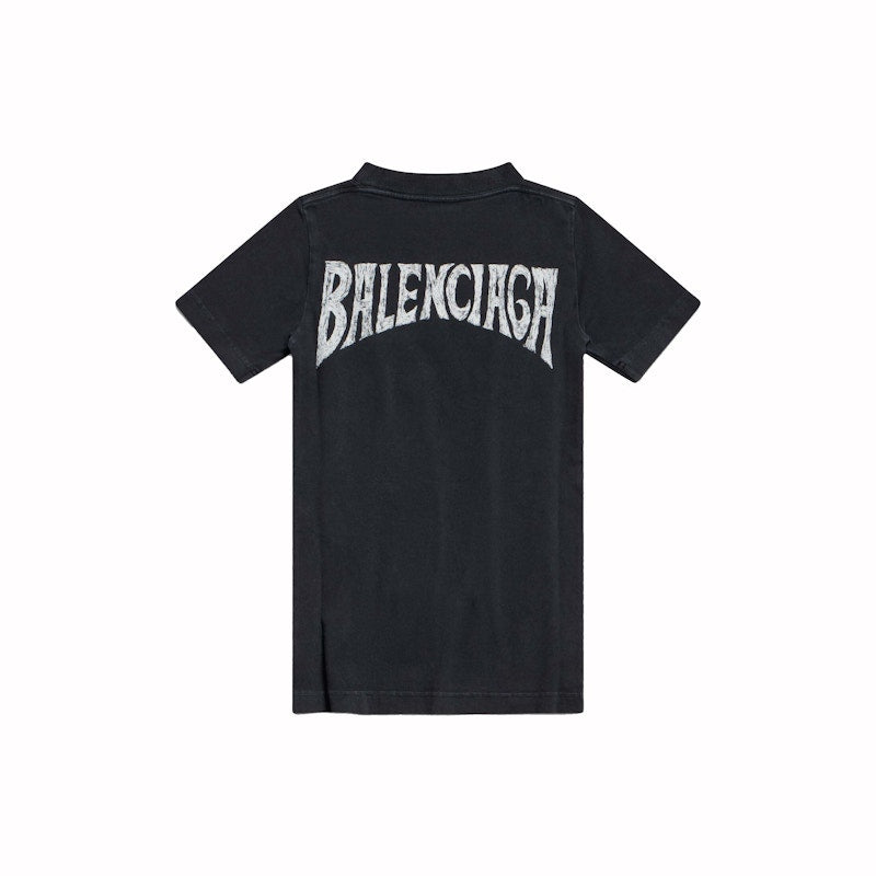 Balenciaga Women's Paris Tropical T-shirt Fitted Black/White