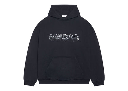 Balenciaga Women's Slime Wide Fit Hoodie Black