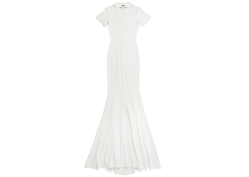 Balenciaga Women's T-Shirt Maxi Dress White