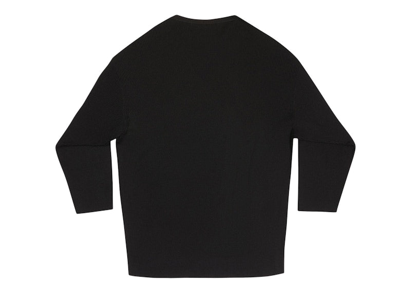 Balenciaga Women's Vareuse Silk Rib Knit Oversized Sweater Black