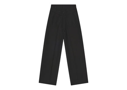 Balenciaga Wool Gabardine Baggy Tailored Pants Black
