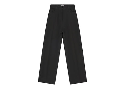 Balenciaga Wool Gabardine Baggy Tailored Pants Black