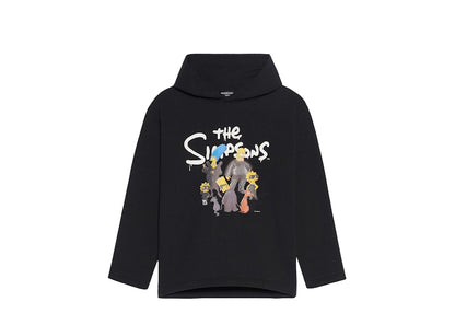 Balenciaga x The Simpsons Womens Cropped Hoodie Black