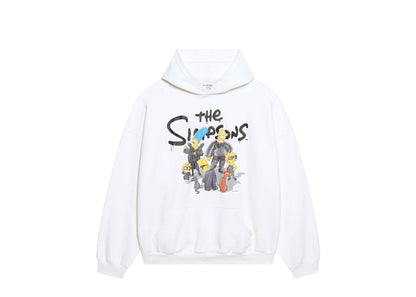 Balenciaga x The Simpsons Womens Wide Fit Hoodie White