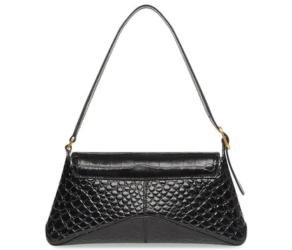 Balenciaga XX Crocodile Embossed Flap Bag Small Black