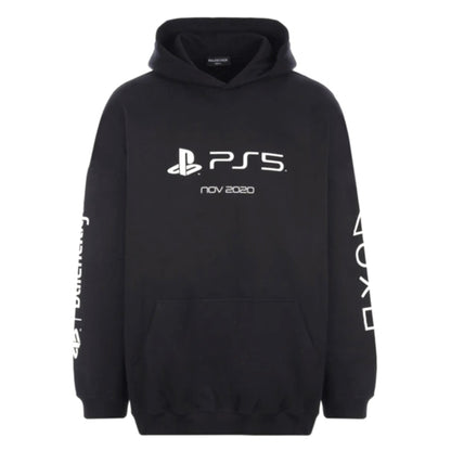 Balenciaga x PlayStation Oversize Cotton Hoodie Black