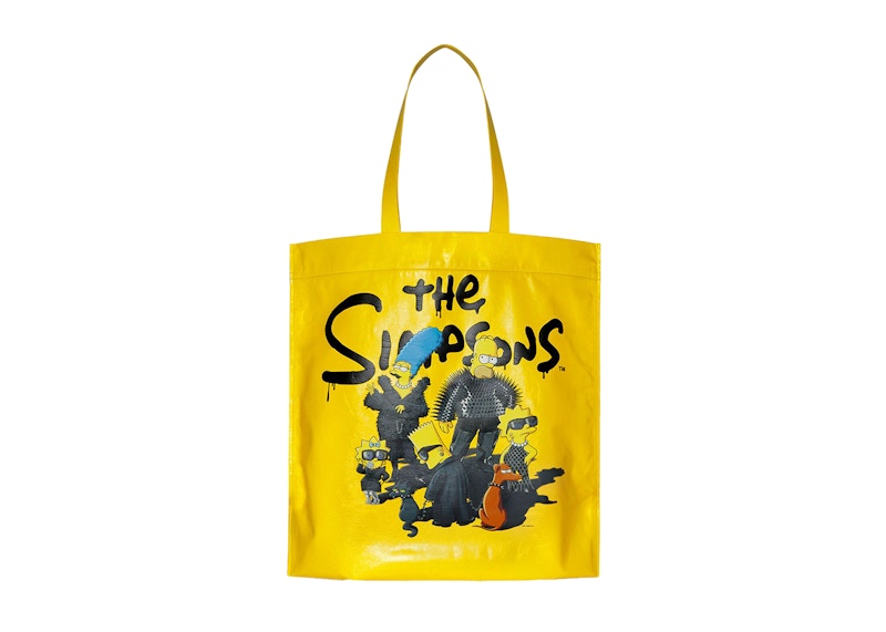 Balenciaga x The Simpsons Shopper Shoulder Tote Bag Medium Yellow