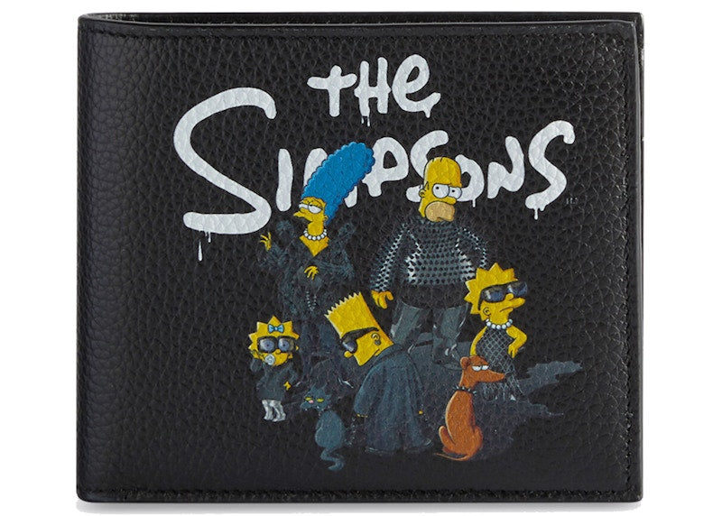 Balenciaga x The Simpsons Square Folded Coin Wallet Black