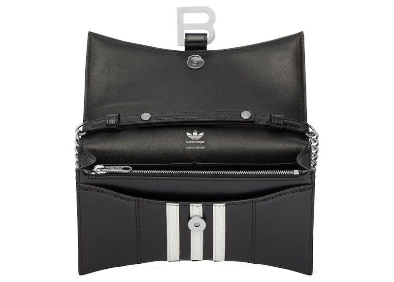 Balenciaga x adidas Hourglass Wallet With Chain Black