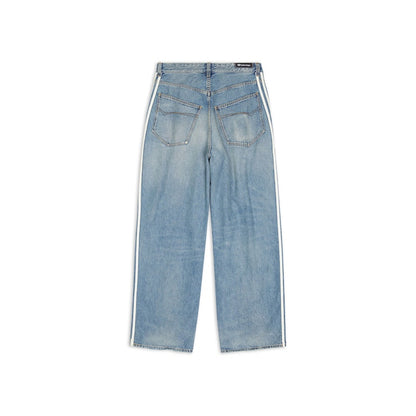 Balenciaga x adidas Large Denim Baggy Pants Blue