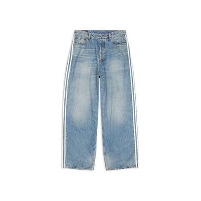 Balenciaga x adidas Large Denim Baggy Pants Blue