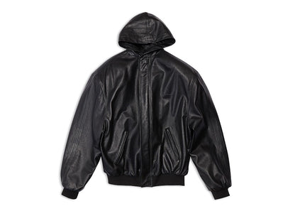 Balenciaga x adidas Leather Hooded Blouson Black