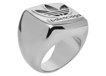 Balenciaga x adidas Trefoil Signet Ring Silver