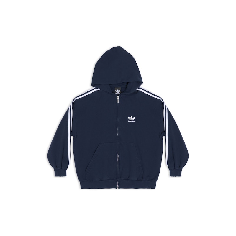 Balenciaga x adidas Zip-Up Hoodie Small Fit Navy Blue