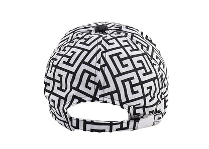 Balmain Iconic Monogram Motif Mens Peaked Hat Black