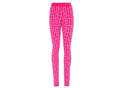 Balmain x Barbie - Knit Leggings with Light Pink Balmain Monogram