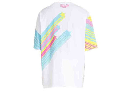 Balmain x Barbie - Oversized Cotton T-shirt Multicolor with Pink Balmain Logo Print
