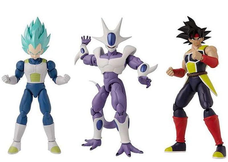Bandai America Dragon Ball Dragon Stars Series 16 Final Form Cooler, Bardock & Super Saiyan Blue Vegeta V2 Action Figure (Set of 3)