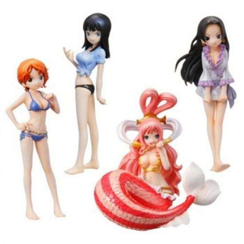 Bandai America One Piece Half Age Characters Nami, Robin, Hancock & Shirahoshi Heroines Figure Set