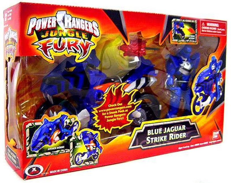 Bandai America Power Rangers Jungle Fury Blue Jaguar Strike Rider Action Figure Set