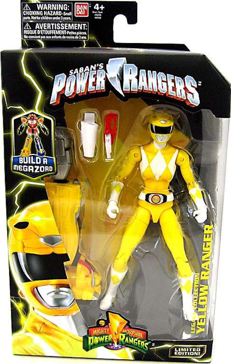 Bandai America Power Rangers Legacy Build A Megazord Yellow Ranger MMPR Action Figure