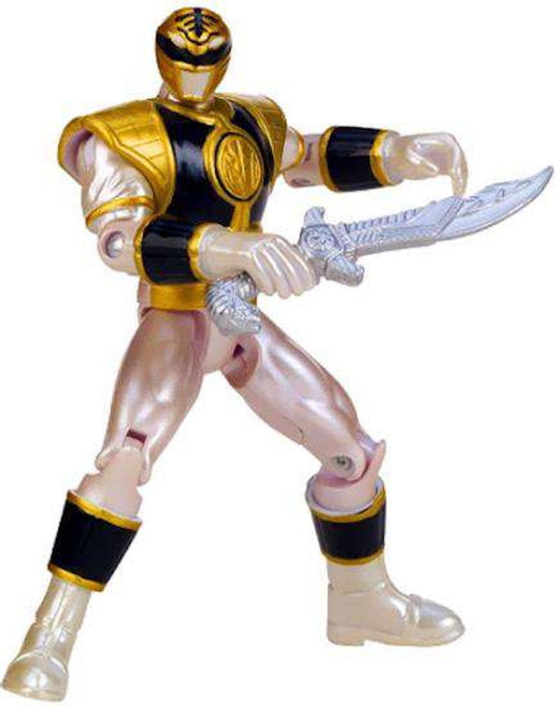 Bandai America Power Rangers Megaforce Metallic Force Mighty Morphin White Ranger Action Figure